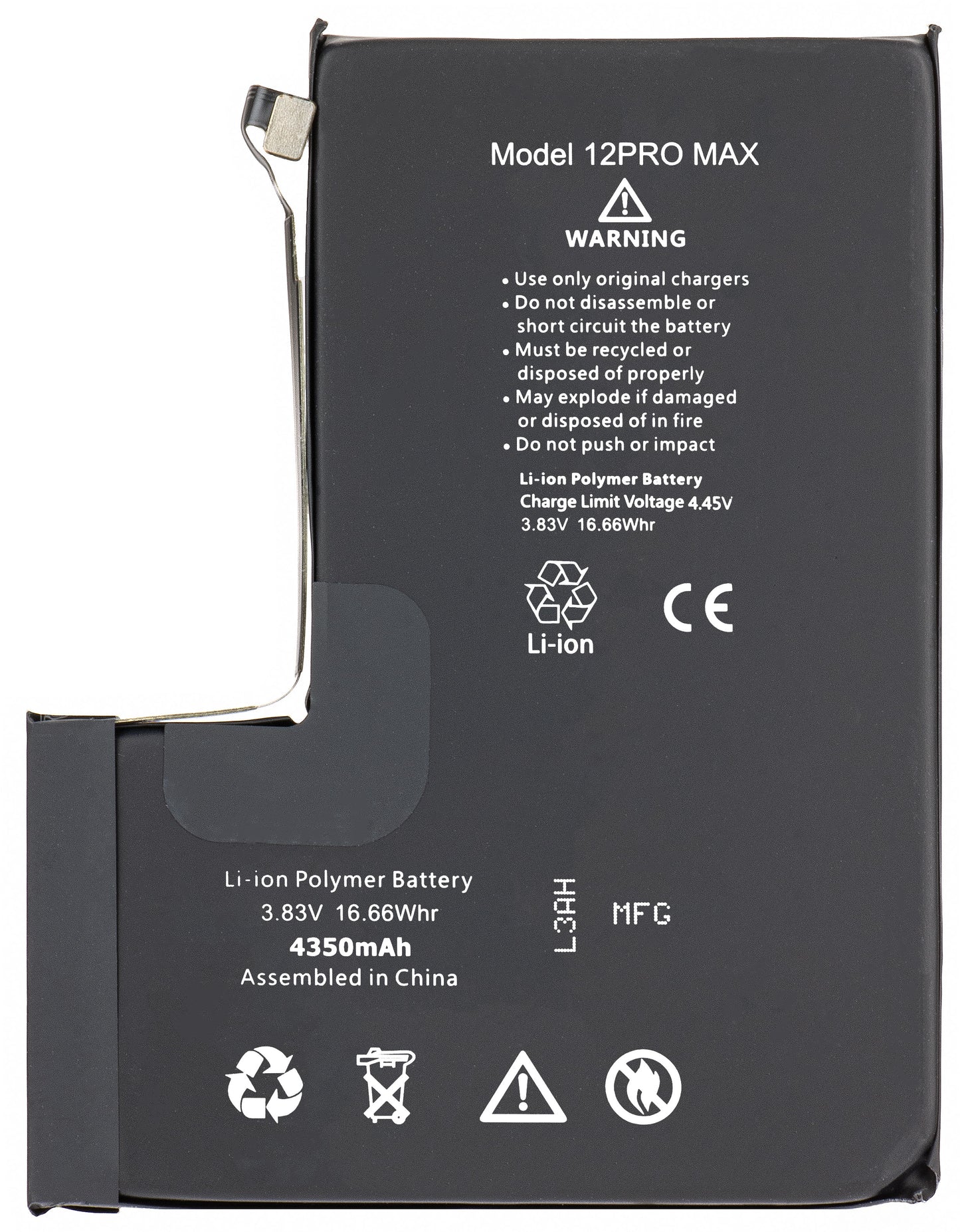 Apple iPhone 12 Pro Max batteri, høj kapacitet