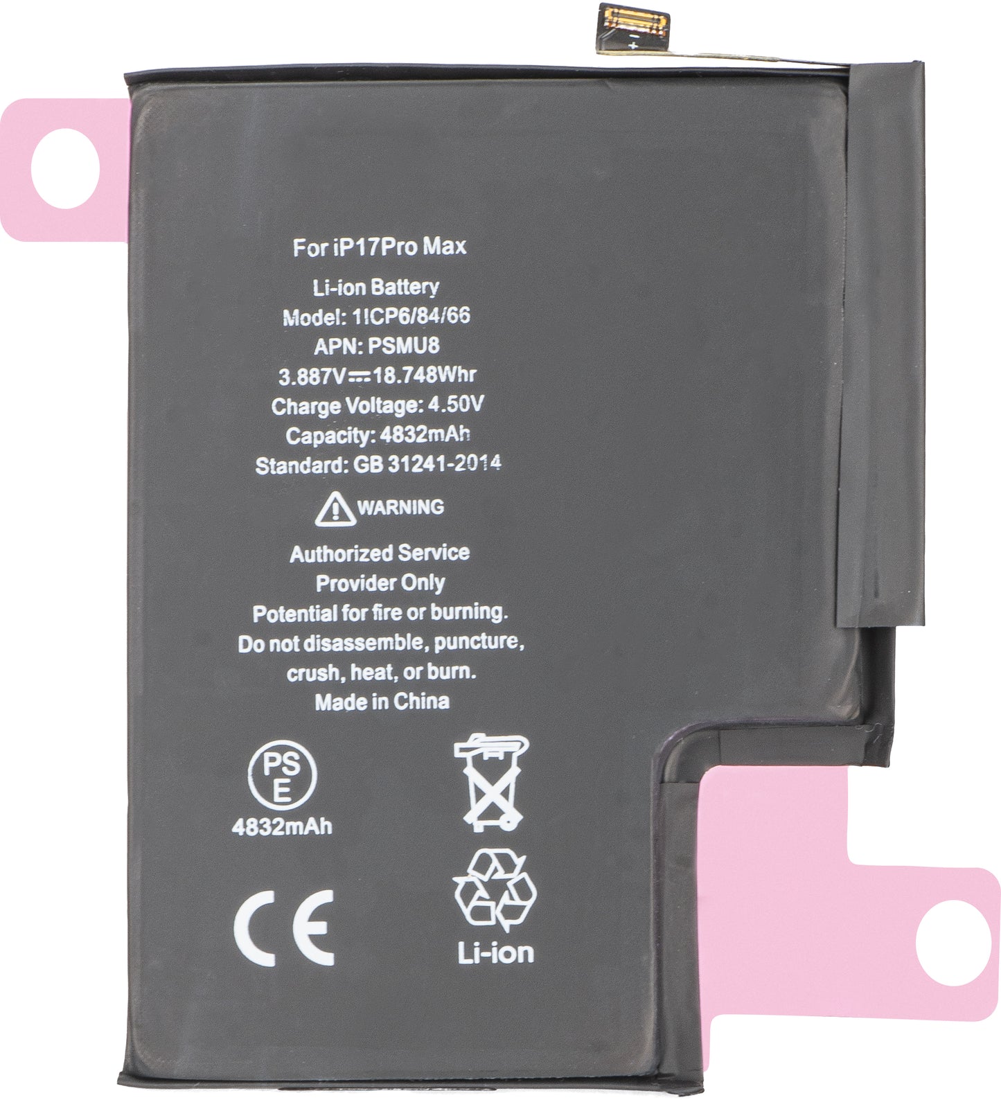 Apple iPhone 17 Pro Max batteri, genforseglet