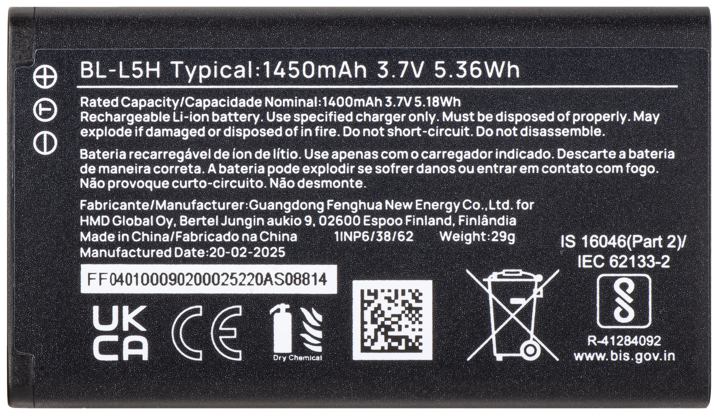 Batteri HMD 110 4G, BL-L5H, Service Pack H401000902SH0