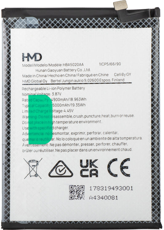 Batteri HMD Pulse+ / Pulse Pro / Pulse, HBA5020AA, Service Pack 178319493