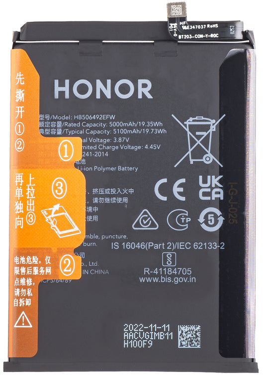 Honor Magic5 Lite batteri, HB506492EFW, Service Pack 0235AEMV