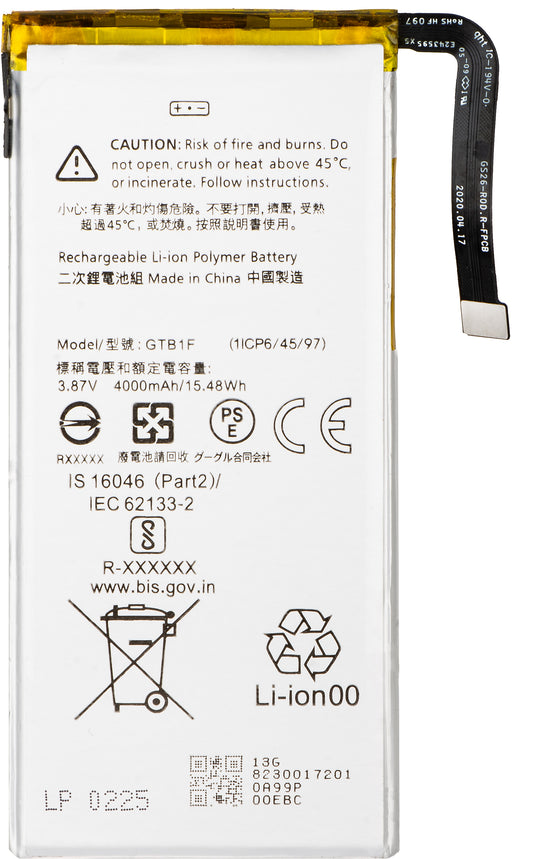 Batteri til Google Pixel 5, GTB1F