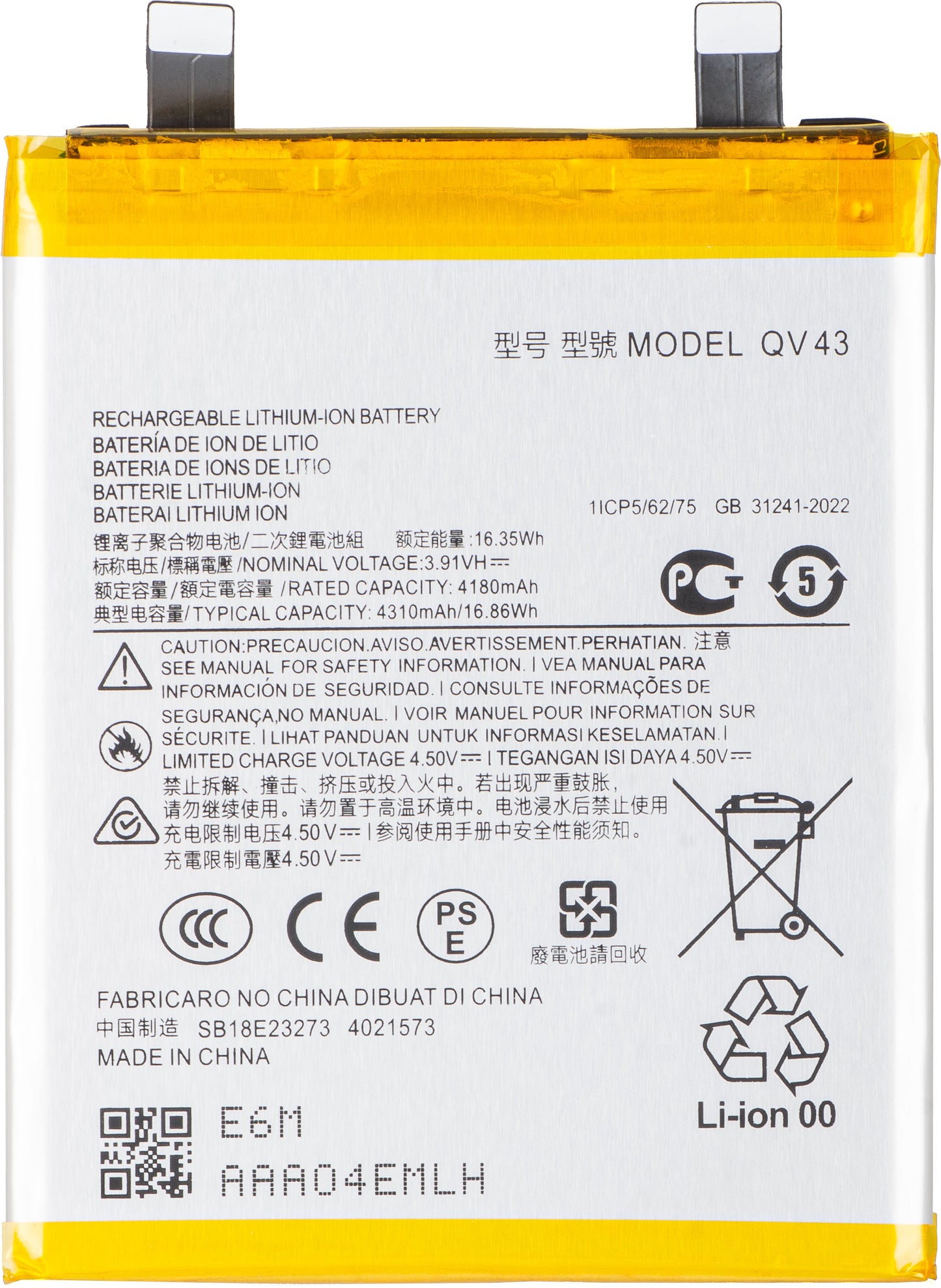 Batteri til Motorola ThinkPhone 25 / Edge 50 Neo, QV43
