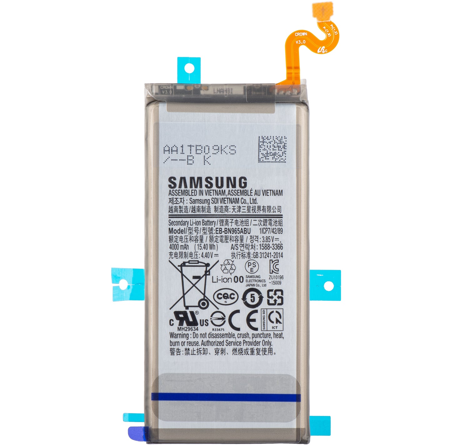 Batteri Samsung Galaxy Note 9 N960, EB-BN960ABE, Service Pack GH82-17562A