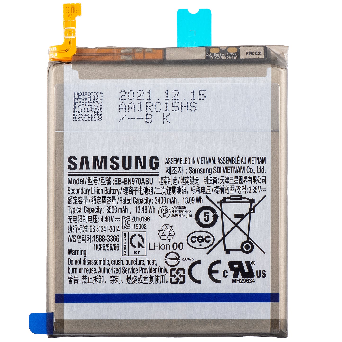 Batteri Samsung Galaxy Note10 N970, EB-BN970ABU, Service Pack GH82-20813A