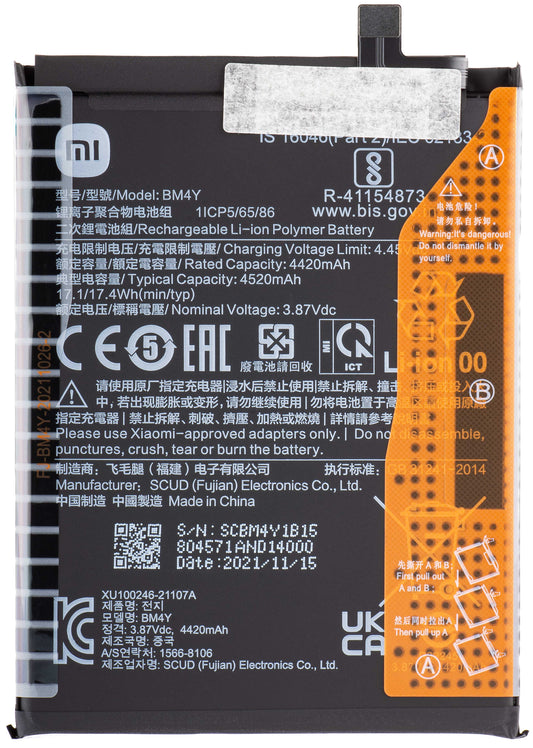 Batteri Xiaomi Poco Poco F3, BM4Y, Service Pack 460200005B5S