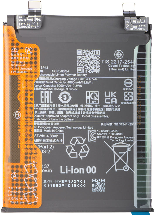 Batteri Xiaomi Redmi Note 12 Pro+, BP4J, Service Pack 46020000EP1G