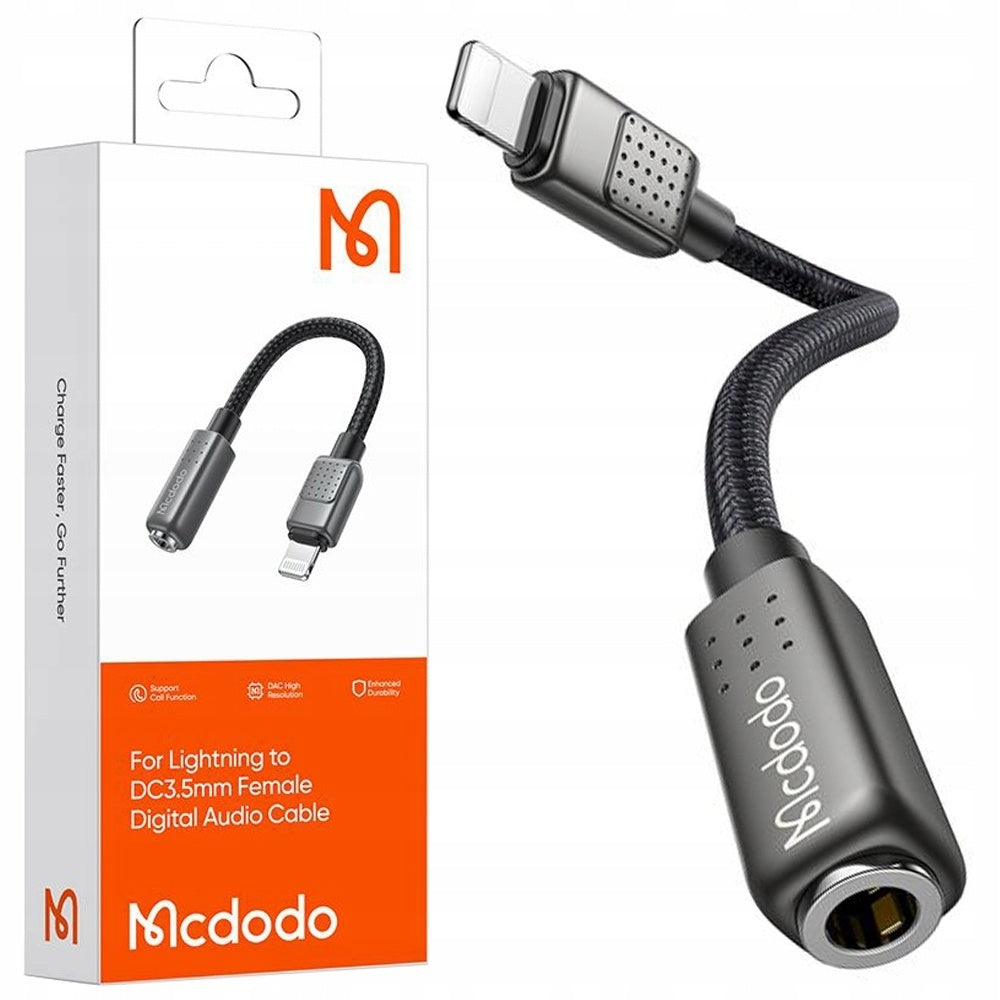 Audioadapter Lightning - 3.5mm McDodo CA-5010, Sort