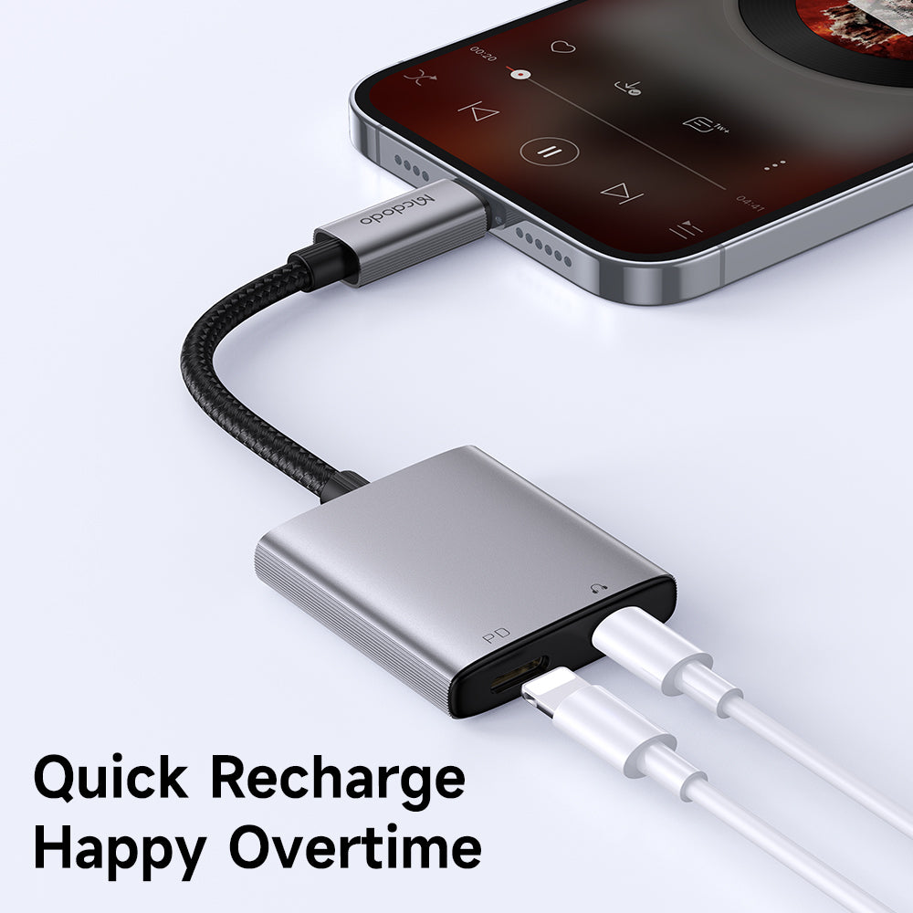 Audioadapter Lightning - Lightning / Lightning McDodo CA-5560 Wales, Grå