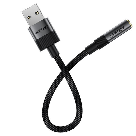 Audioadapter Acefast J13, USB-A - 3,5 mm, Sort