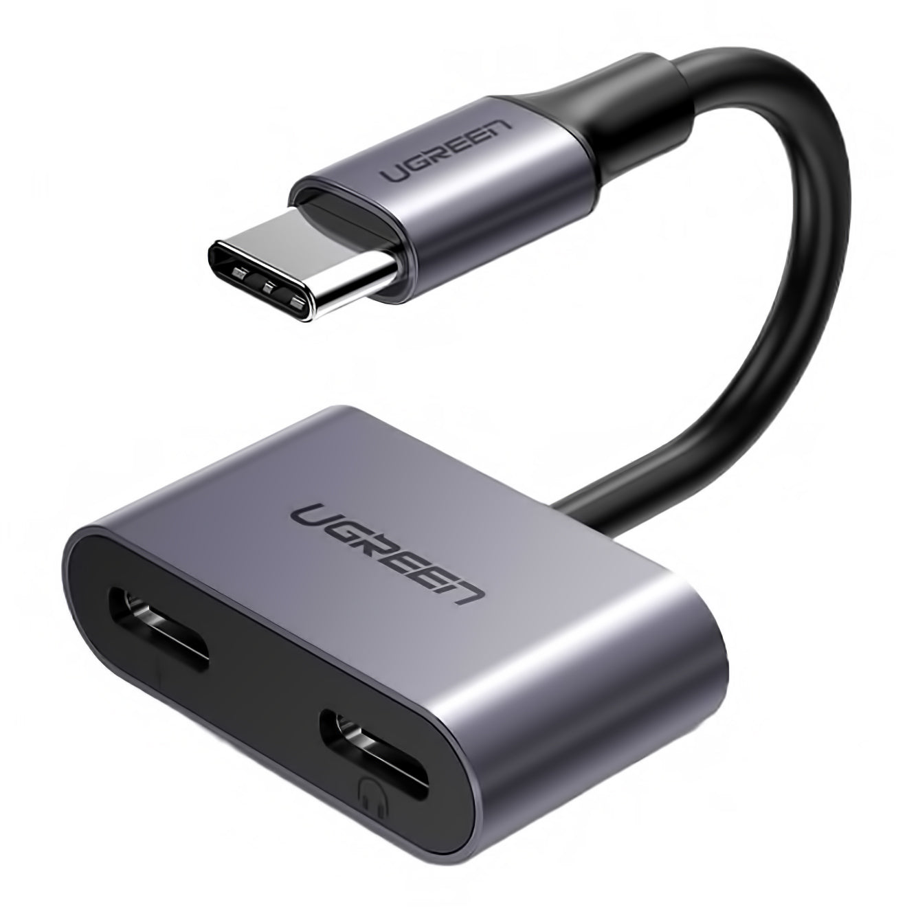 USB-C - USB-C / USB-C Audio Adapter UGREEN CM232, Grå
