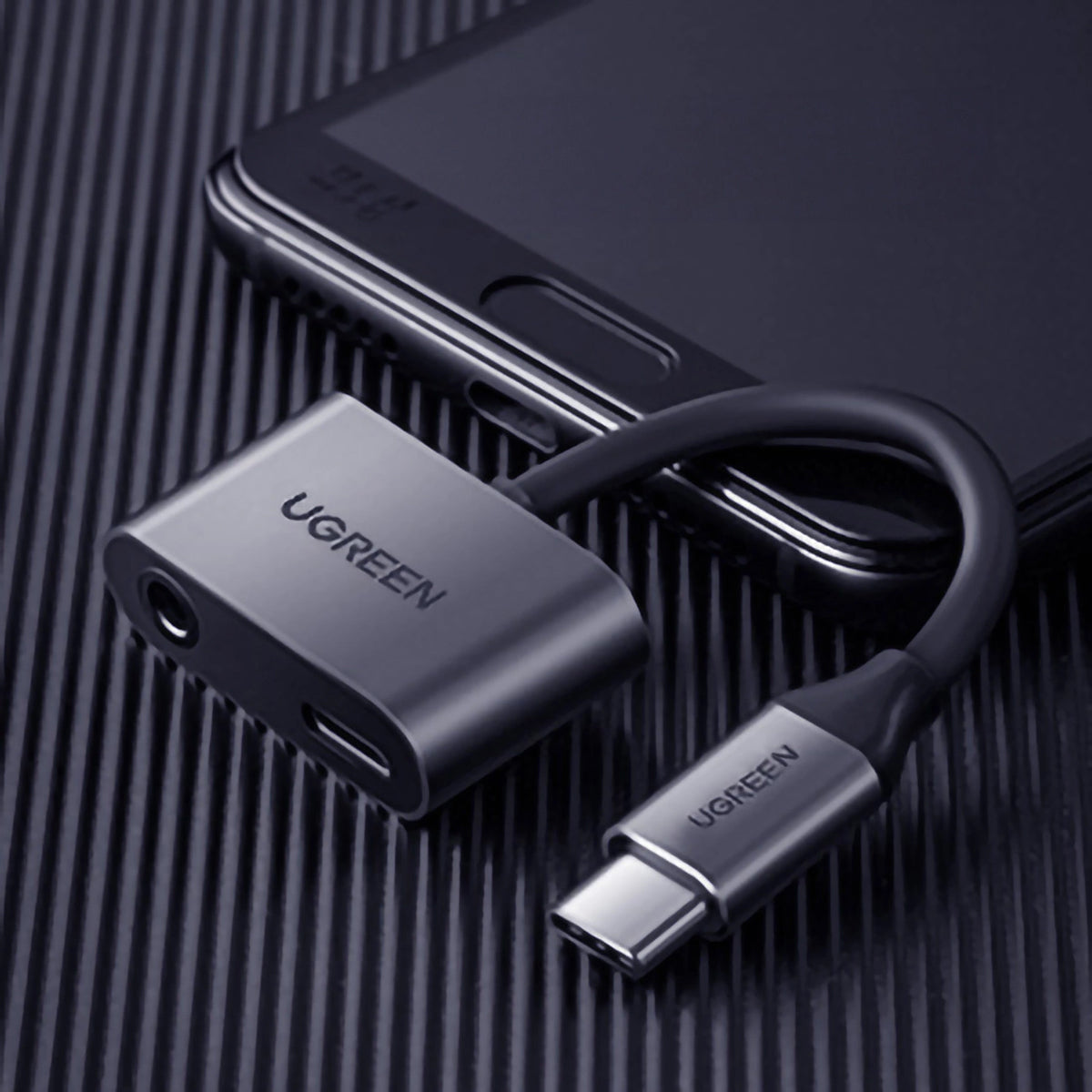 USB-C to 3.5mm / USB-C UGREEN CM193 Audio Adapter, Gray