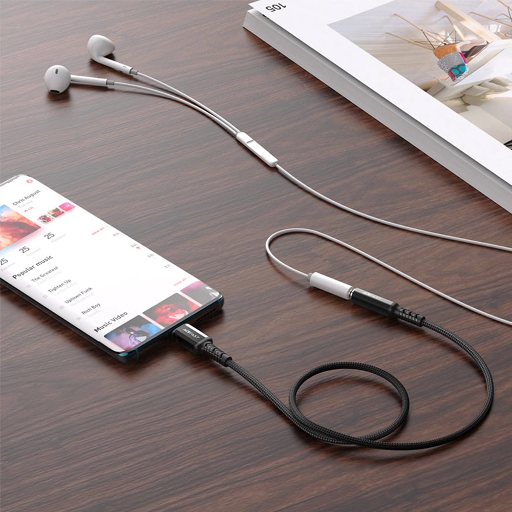 Audioadapter USB-C - 3,5 mm Acefast C1-07, Sort