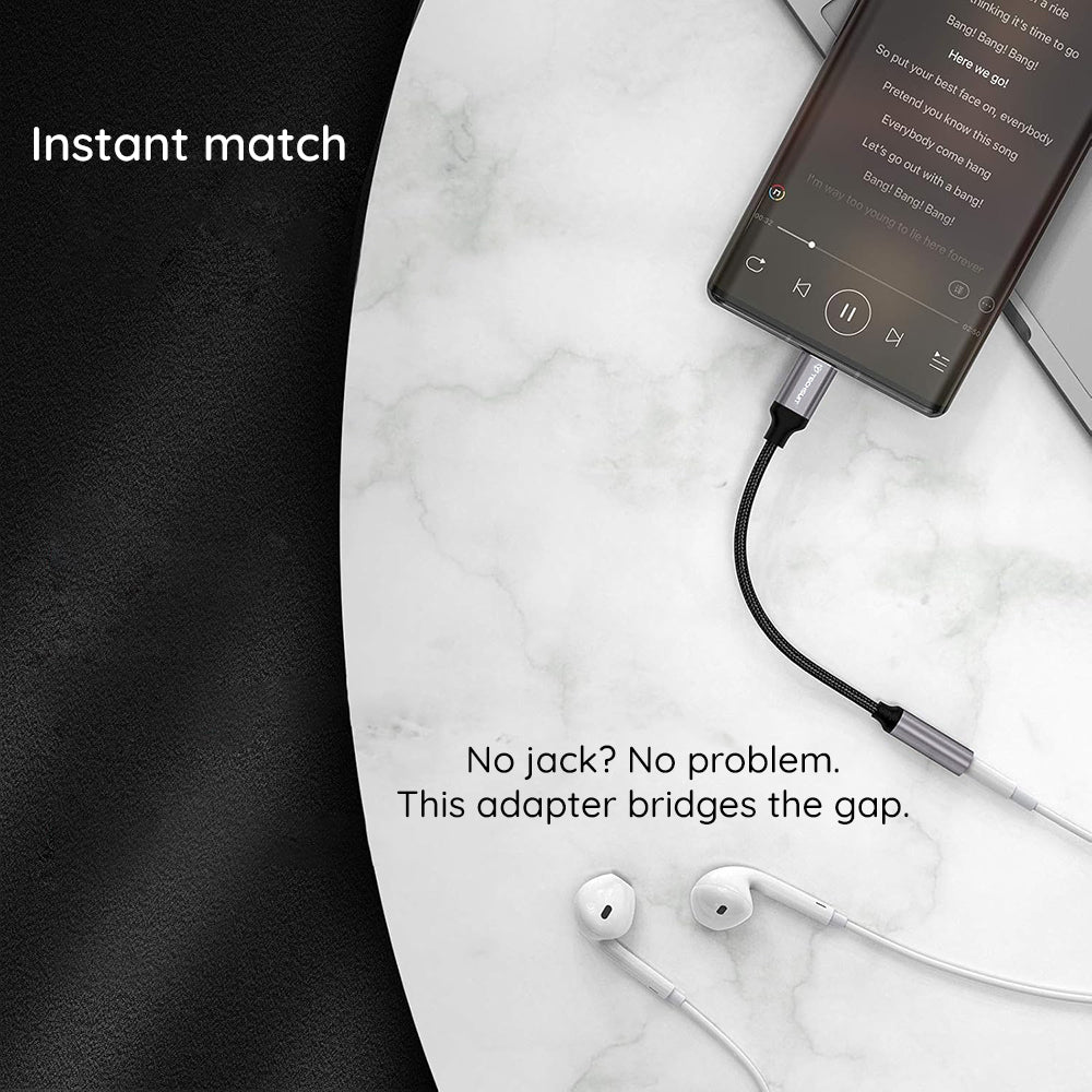 Audioadapter USB-C - 3,5 mm Techsuit AC12 FuseXound, Grå, Sæt med 2 stk.