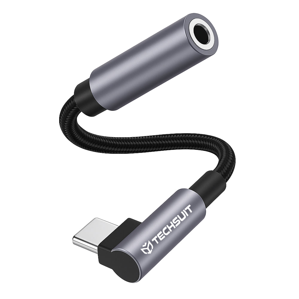 USB-C to 3.5mm Audio Adapter Techsuit AC7 MusicDox, Gray