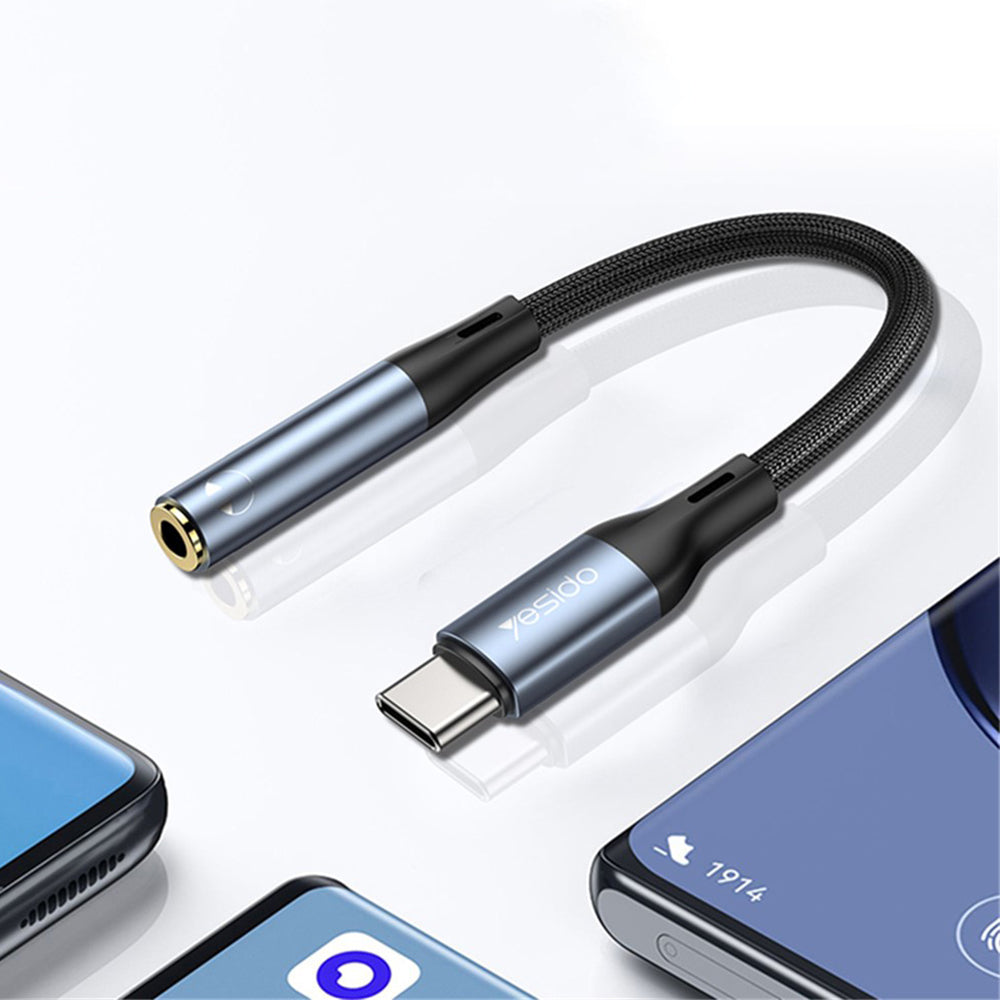 Audioadapter USB-C - 3.5mm Yesido YAU38, Sort
