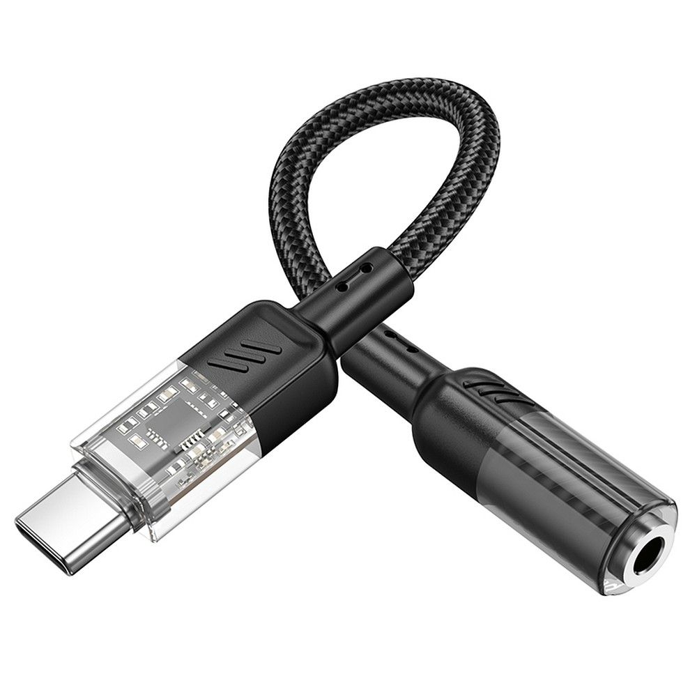 Audioadapter USB-C - 3.5mm HOCO LS37, Sort