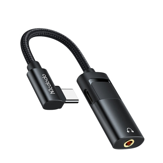 USB-C to USB-C / 3.5mm McDodo CA-1880 Audio Adapter, Black