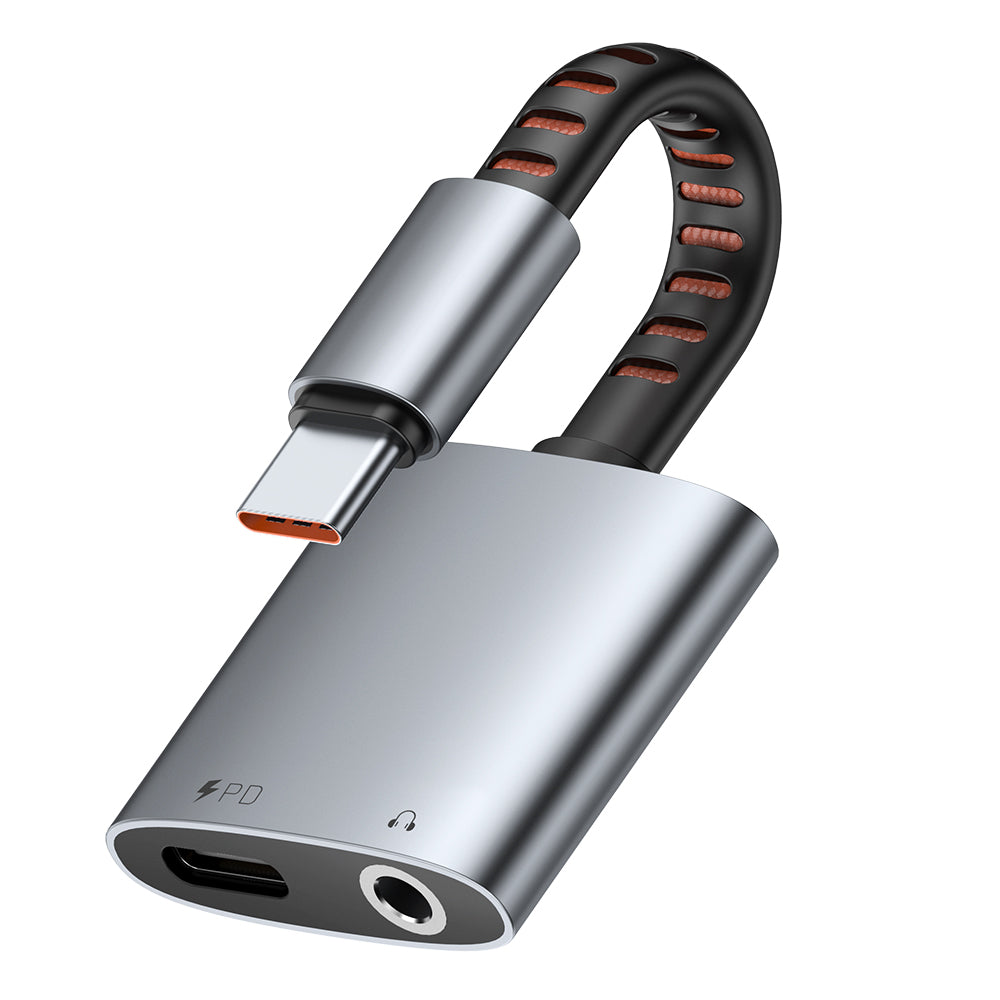 Audioadapter USB-C - USB-C / 3,5 mm McDodo CA-3120, Grå