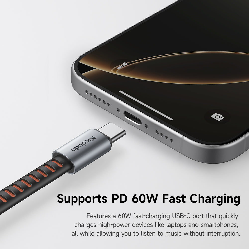 Audioadapter USB-C - USB-C / 3,5 mm McDodo CA-3120, Grå