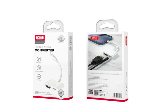 Audio- og videoadapter Lightning - HDMI / Lightning XO Design HUB005, Hvid