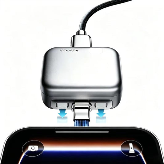 USB-C Auto Disconnect Adapter KUWAJIA KH-51 til Strømforsyning med Automatisk Afbrydelse og Batteribeskyttelse, Sølv