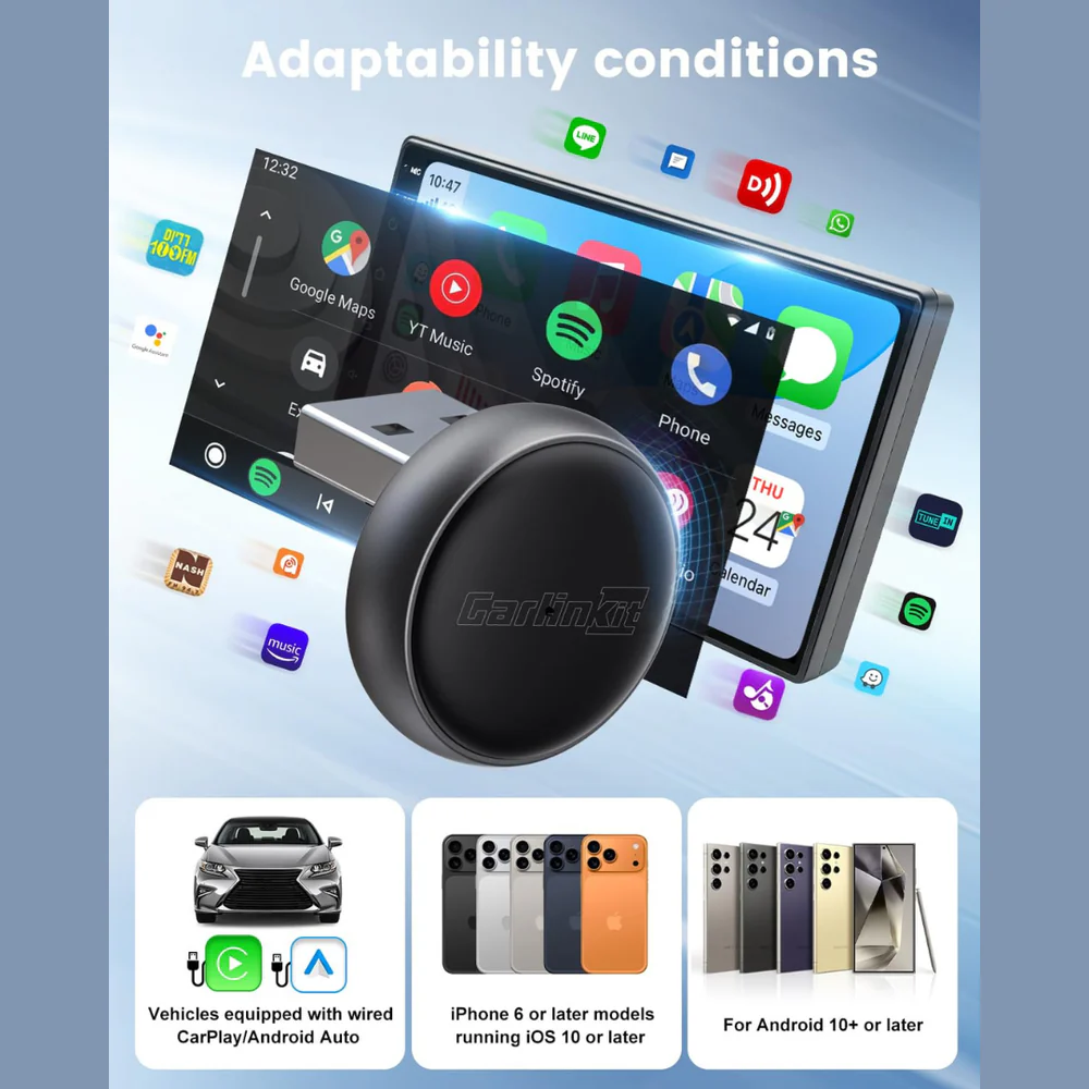 Carplay / Android Auto trådløs adapter Carlinkit Mini Ultra3 til Apple iPhone / Android-serien