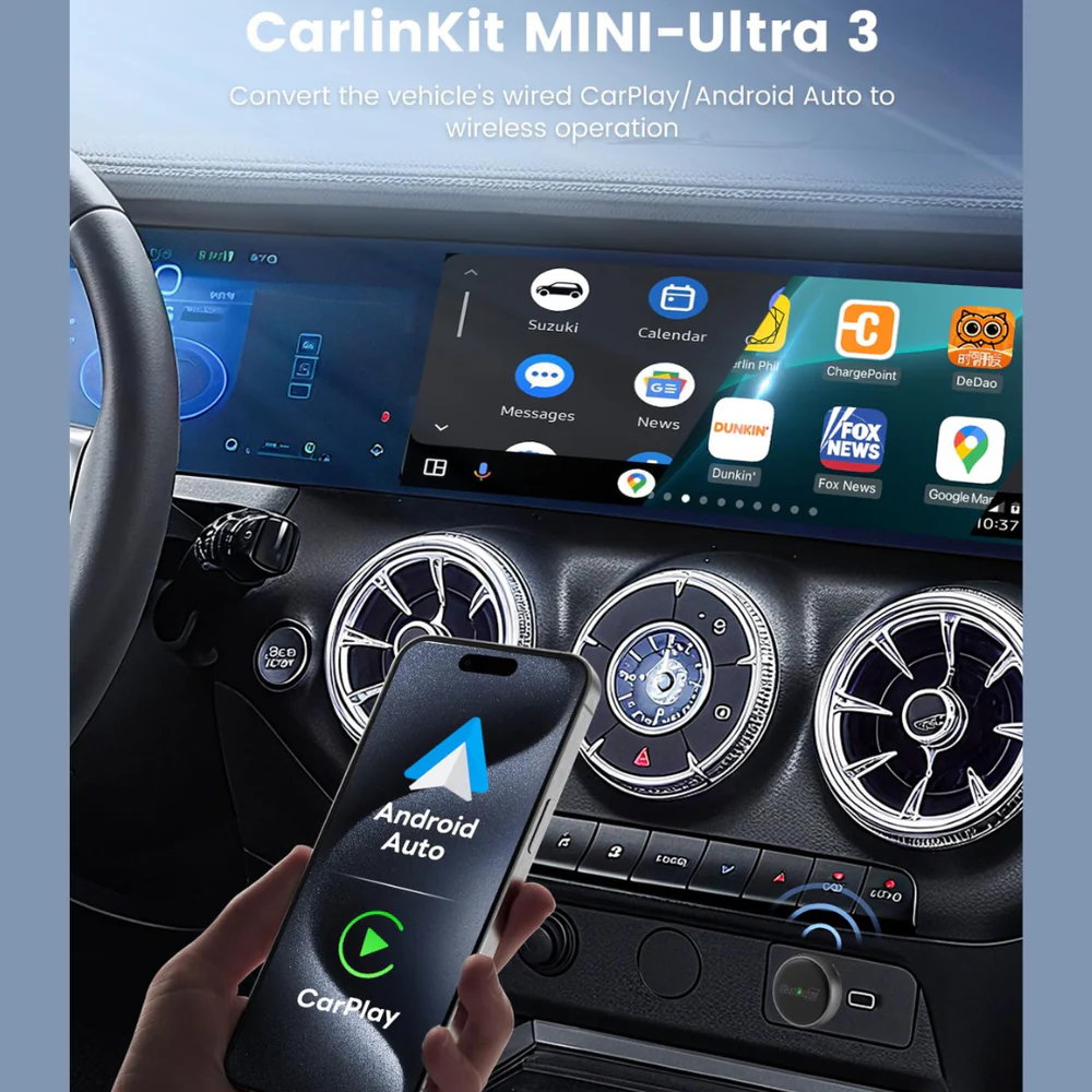Carplay / Android Auto trådløs adapter Carlinkit Mini Ultra3 til Apple iPhone / Android-serien
