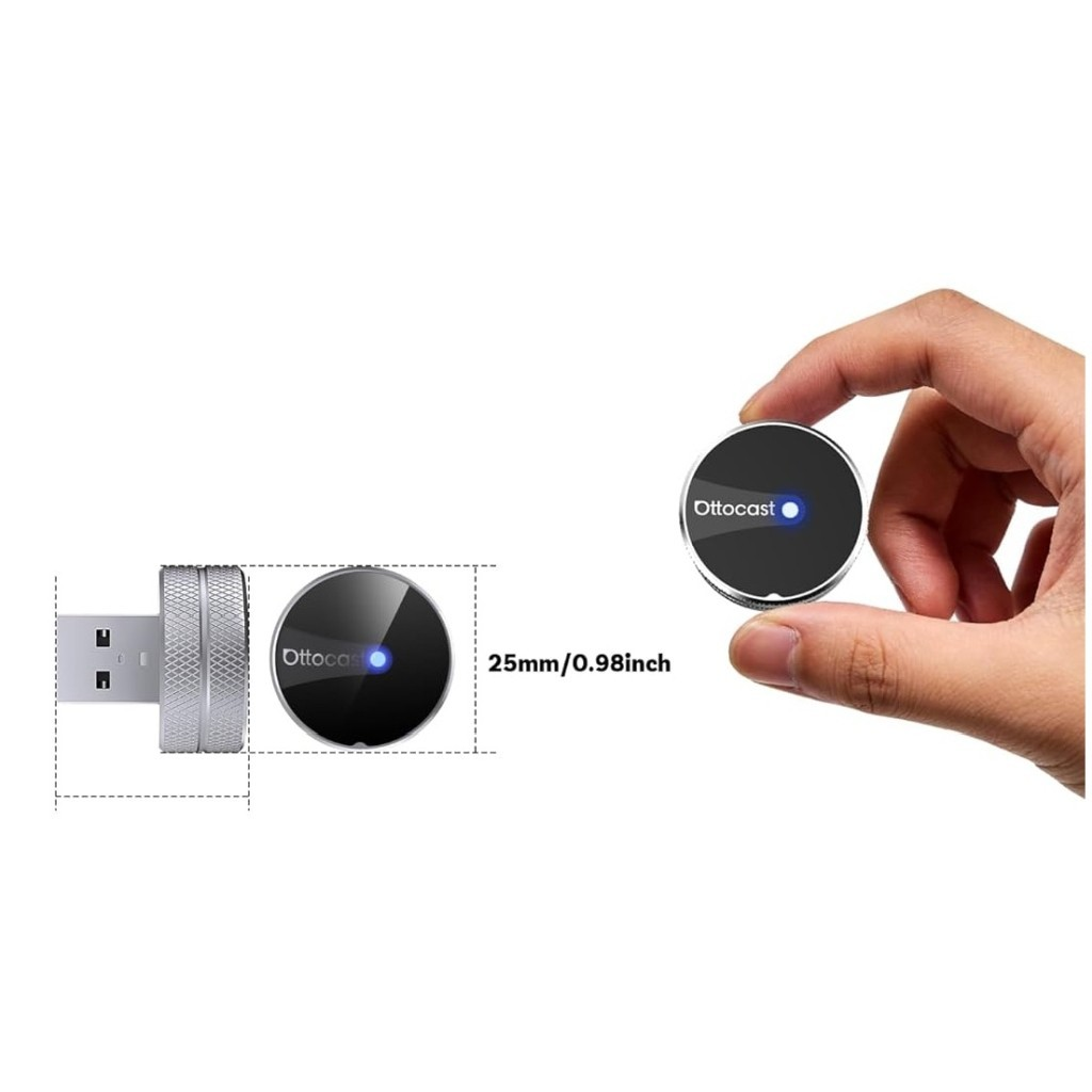 Trådløs Carplay / Android Auto-adapter Ottocast Mini Slim Tube til Apple iPhone / Android-serien CP88-T4