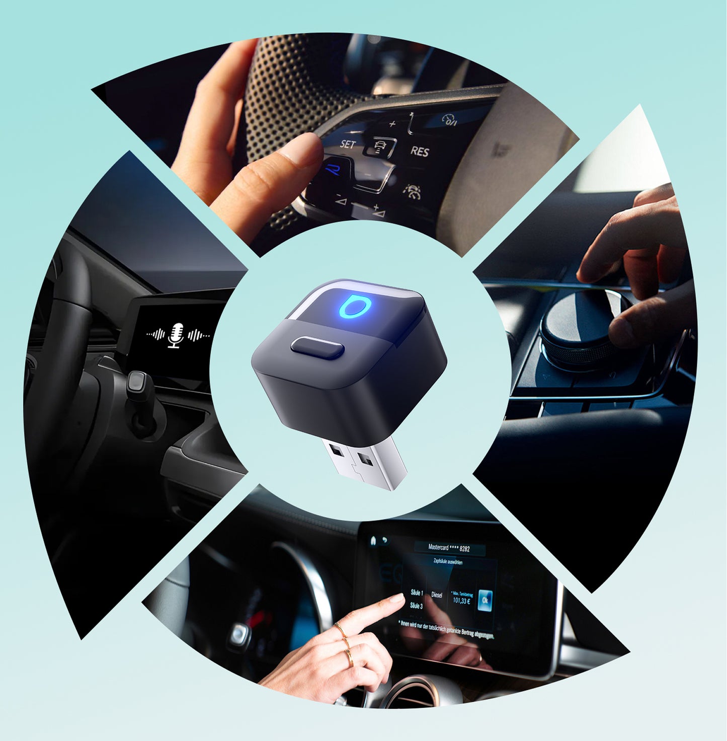 Trådløs Carplay / Android Auto-adapter Ottocast Mini Pico Style A til Apple iPhone / Android-serien CA525-T