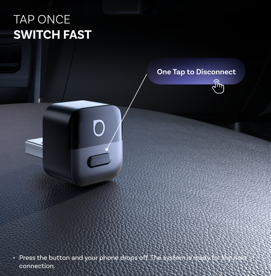 Trådløs Carplay / Android Auto-adapter Ottocast Mini Pico Style A til Apple iPhone / Android-serien CA525-T