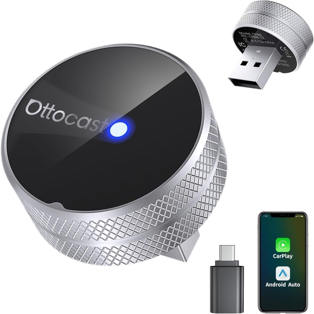Trådløs Carplay / Android Auto-adapter Ottocast Mini Slim Tube til Apple iPhone / Android-serien CP88-T4