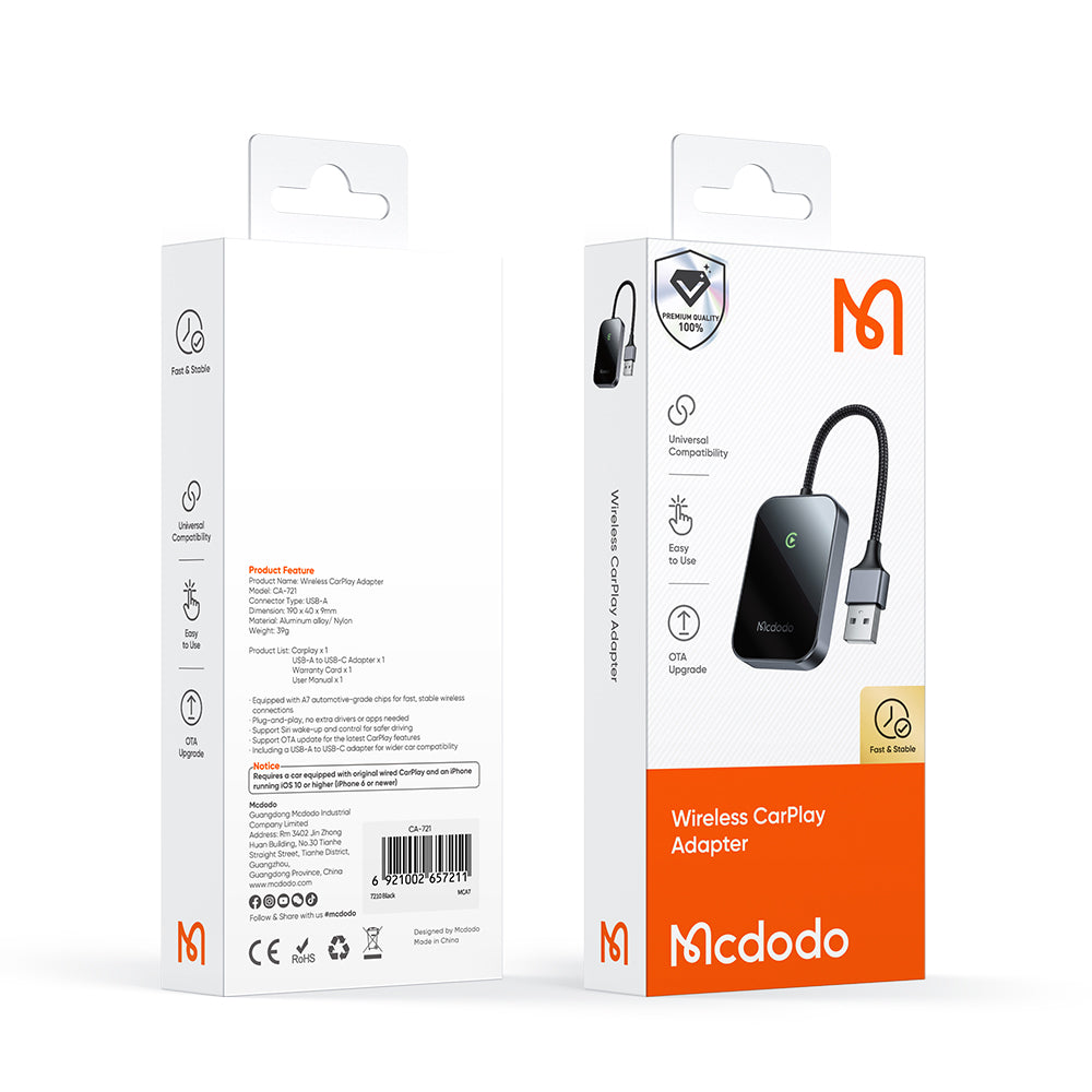 Trådløs Carplay Adapter McDodo CA-7210 til Apple iPhone-serien