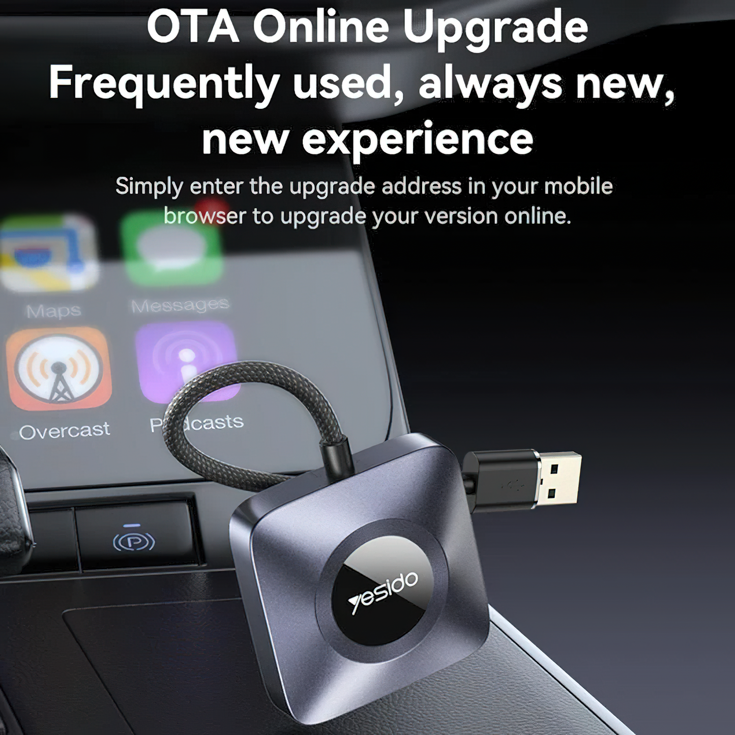 Trådløs Carplay Adapter Yesido KM23 til Apple iPhone-serien