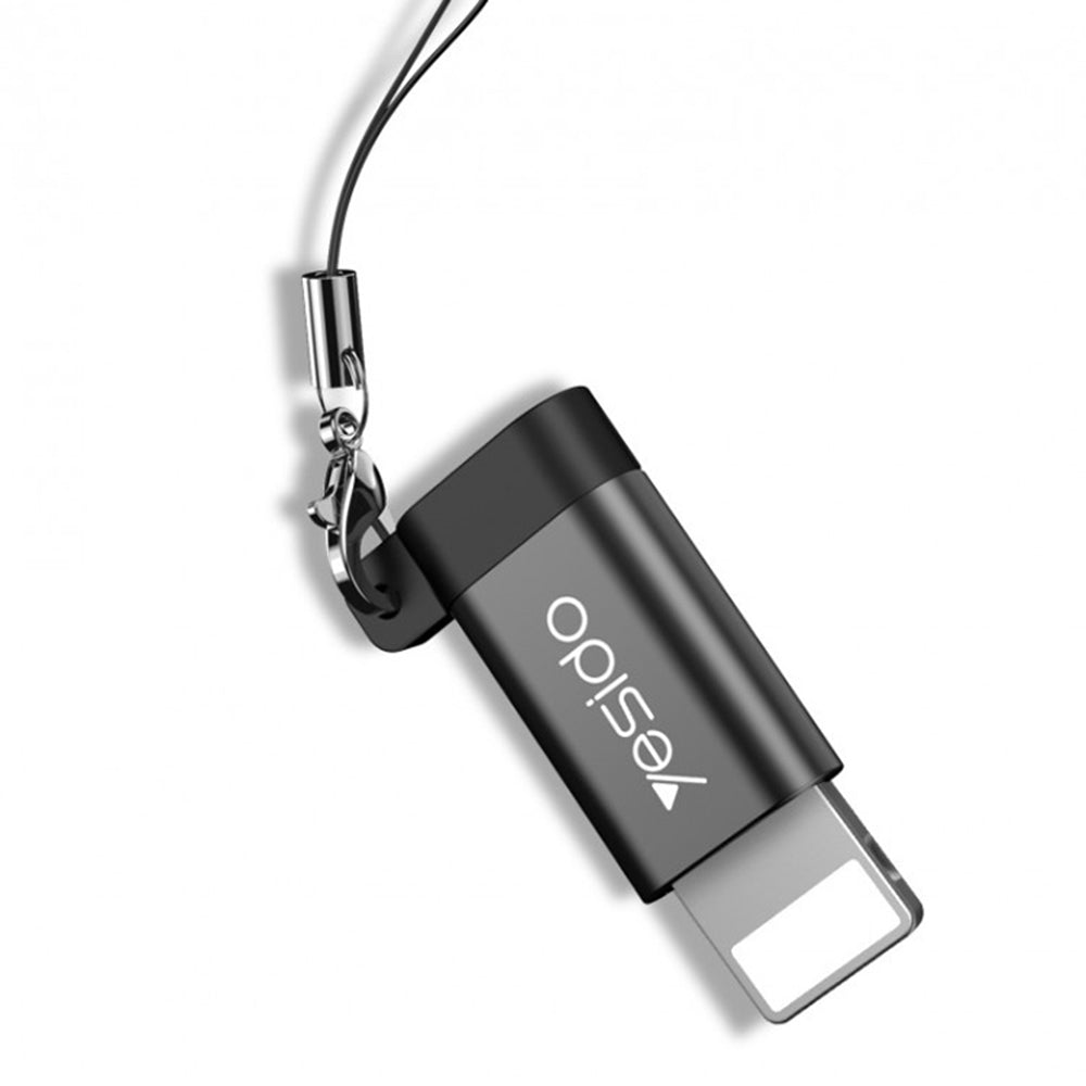 Adapter til data og opladning microUSB - Lightning Yesido GS05, Sort