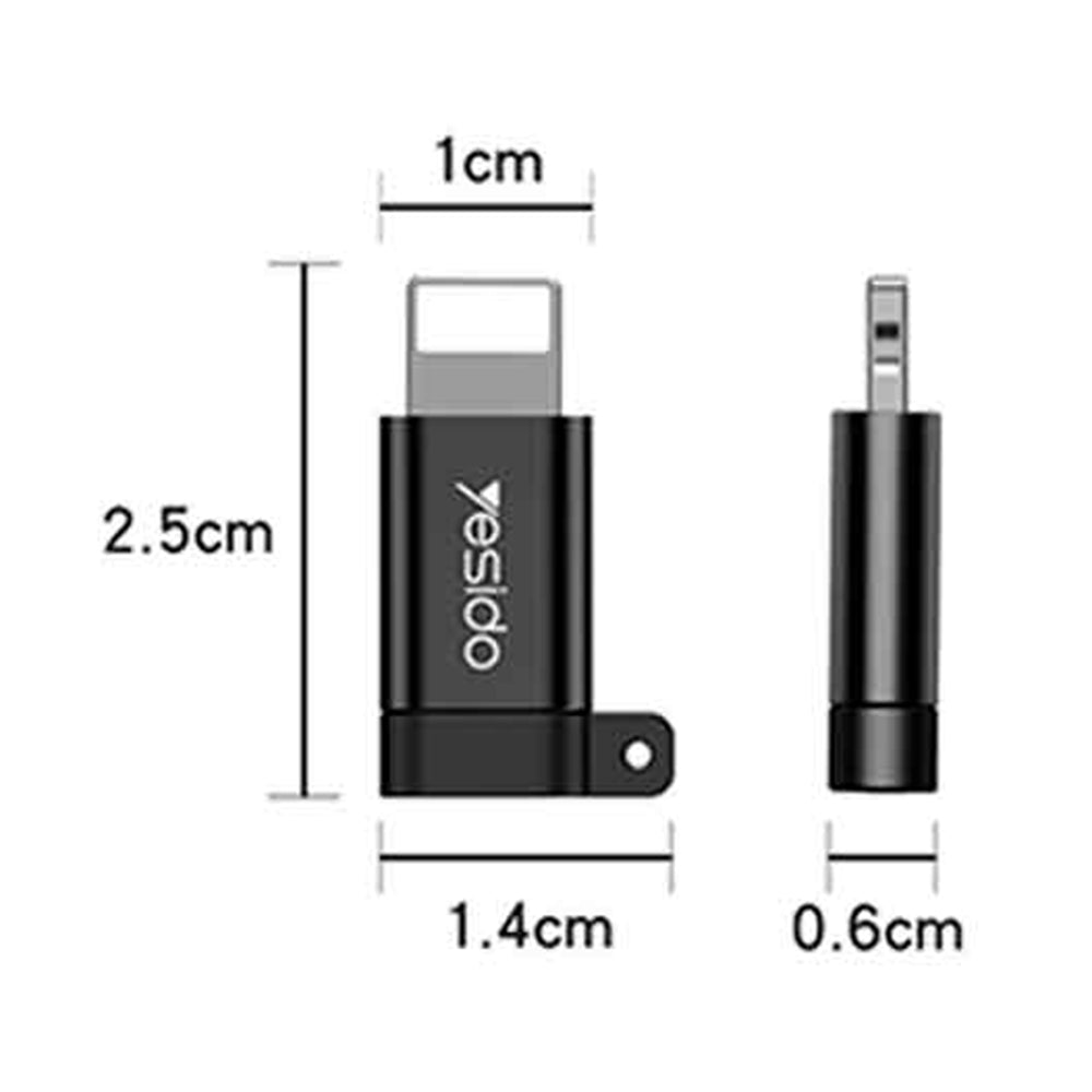 Adapter til data og opladning microUSB - Lightning Yesido GS05, Sort