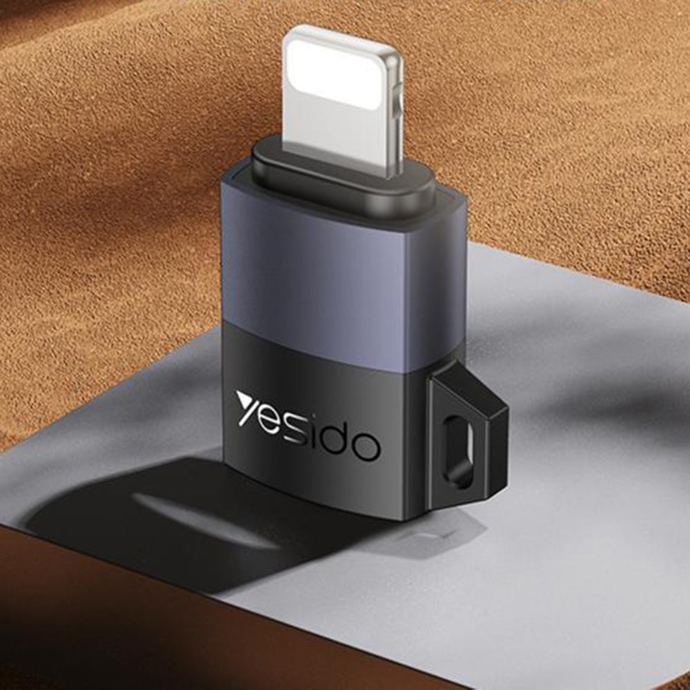Adapter til data og opladning microUSB - Lightning Yesido GS30, Grå