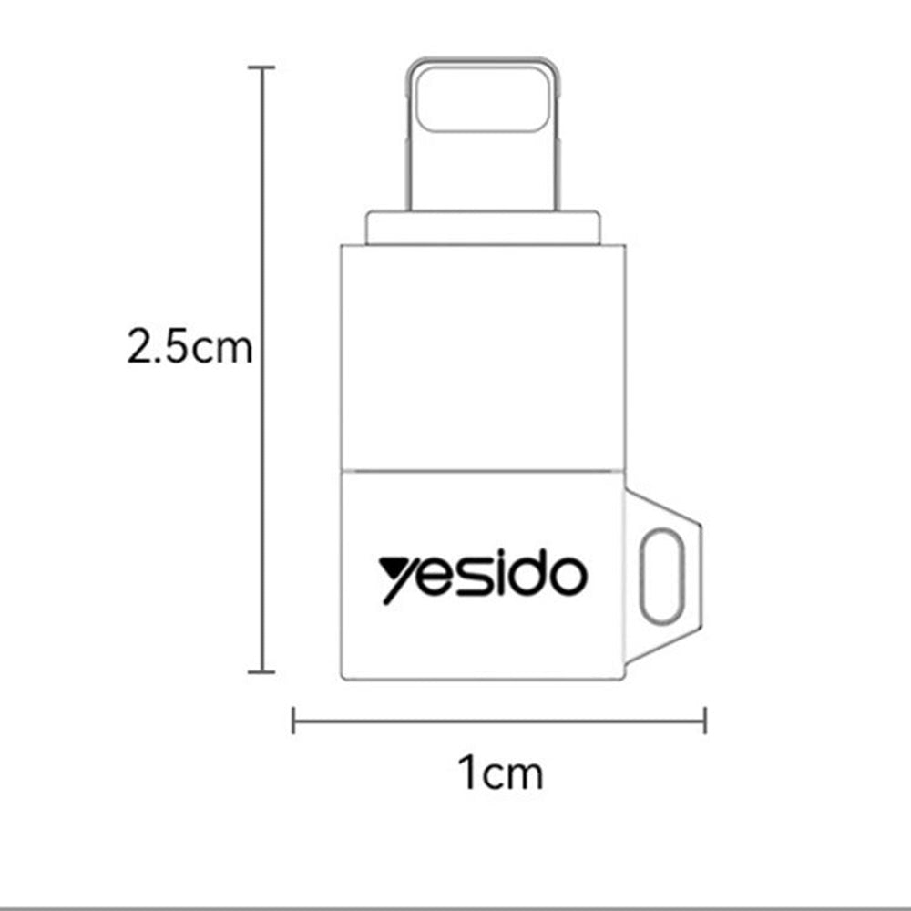 Adapter til data og opladning microUSB - Lightning Yesido GS30, Grå