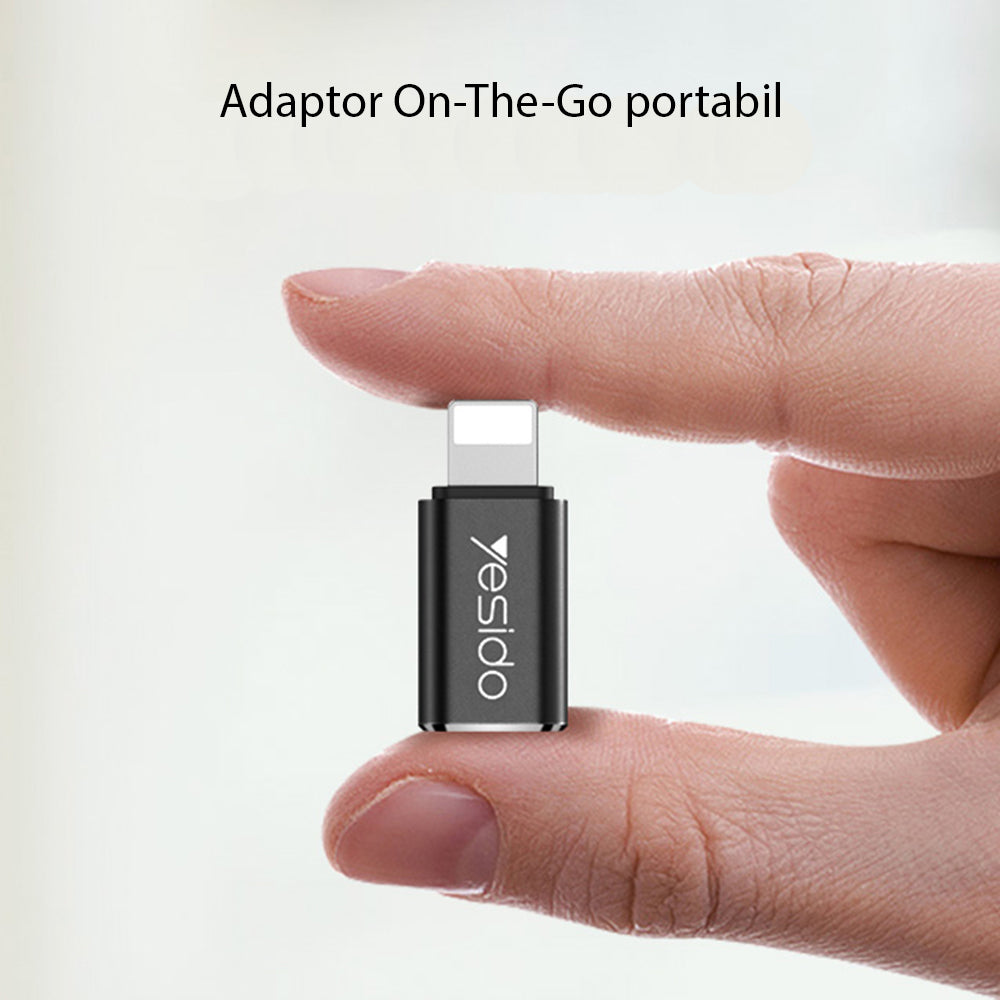 USB-C - Lightning Data og Opladningsadapter Yesido GS03, Sort