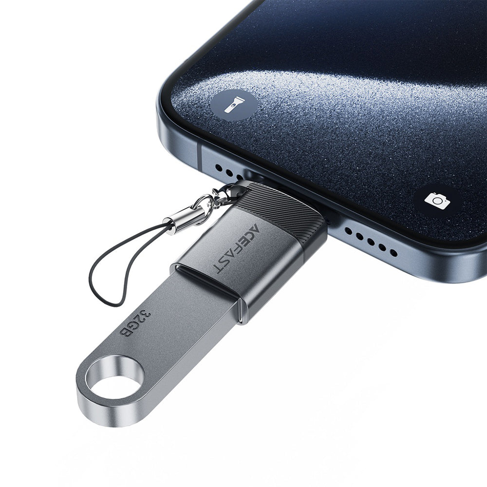 OTG Adapter USB-C - USB-A Acefast J7, Grå