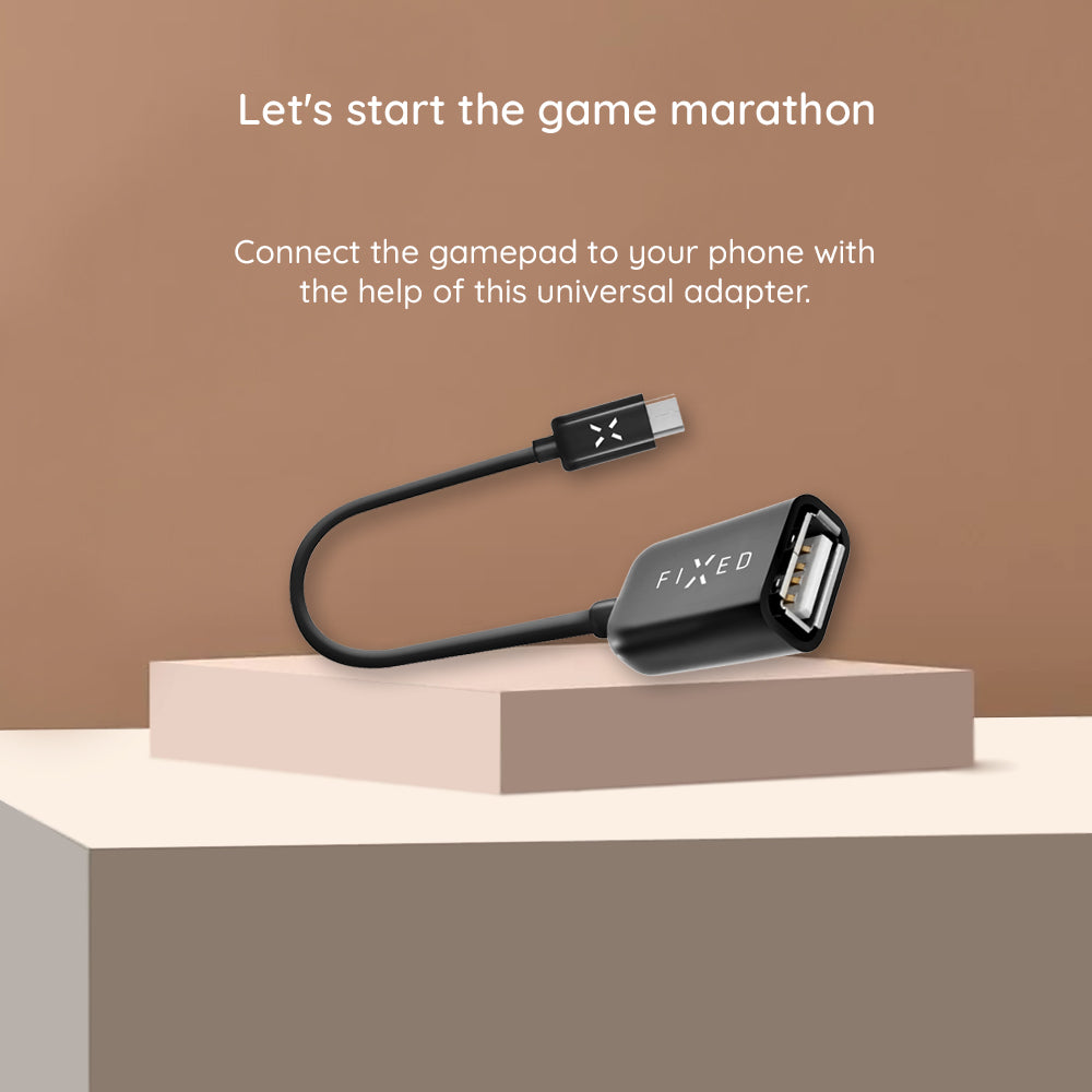 OTG USB-C - USB-A Fixed adapter, Sort