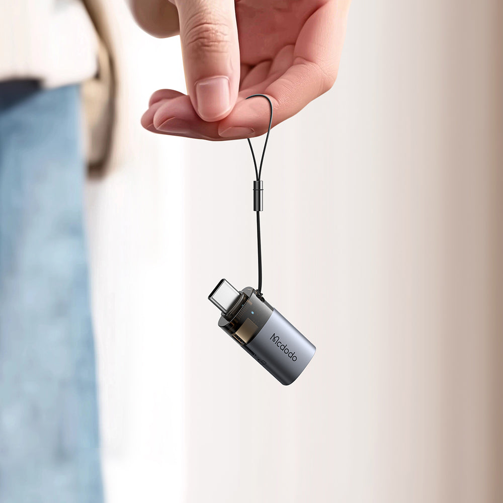 Kortlæser USB-C McDodo OT-7600, USB-A (OTG) - microSD, Sort