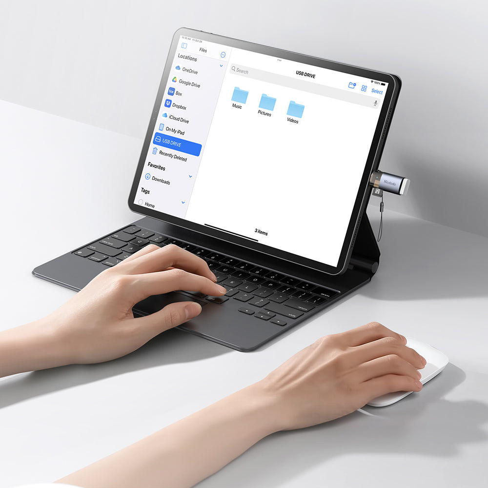Kortlæser USB-C McDodo OT-7600, USB-A (OTG) - microSD, Sort