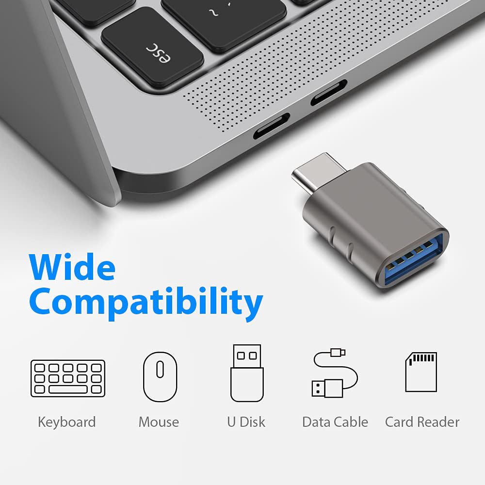 OTG Adapter USB-C - USB-A Techsuit A10 SlateVolt, Grå
