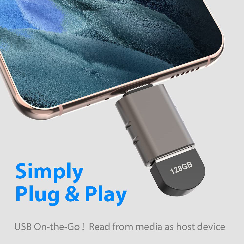 OTG Adapter USB-C - USB-A Techsuit A10 SlateVolt, Grå