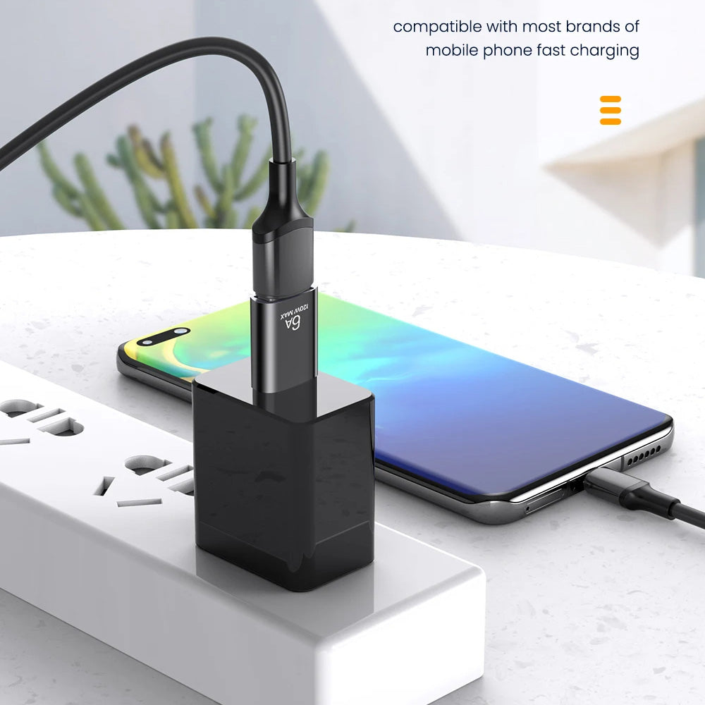 OTG Adapter USB-C - USB-A Techsuit A2 HyperPort, Sort Orange