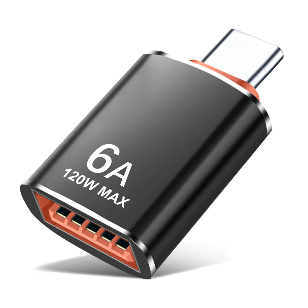 OTG Adapter USB-C - USB-A Techsuit A2 HyperPort, Sort Orange