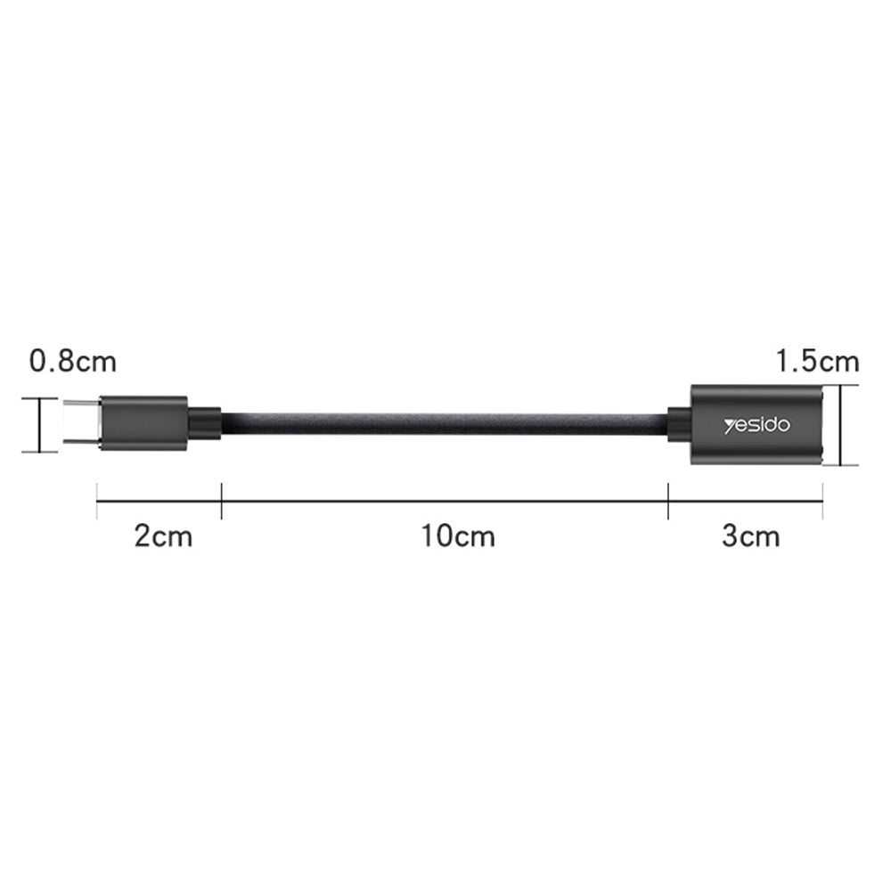 OTG Adapter USB-C - USB-A Yesido GS01, Sort
