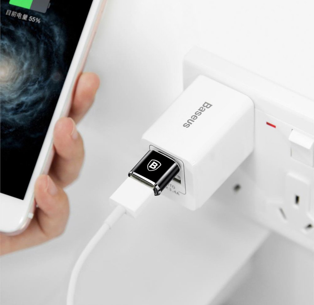 OTG Adapter USB-C - USB-A Baseus, Sort CATOTG-01