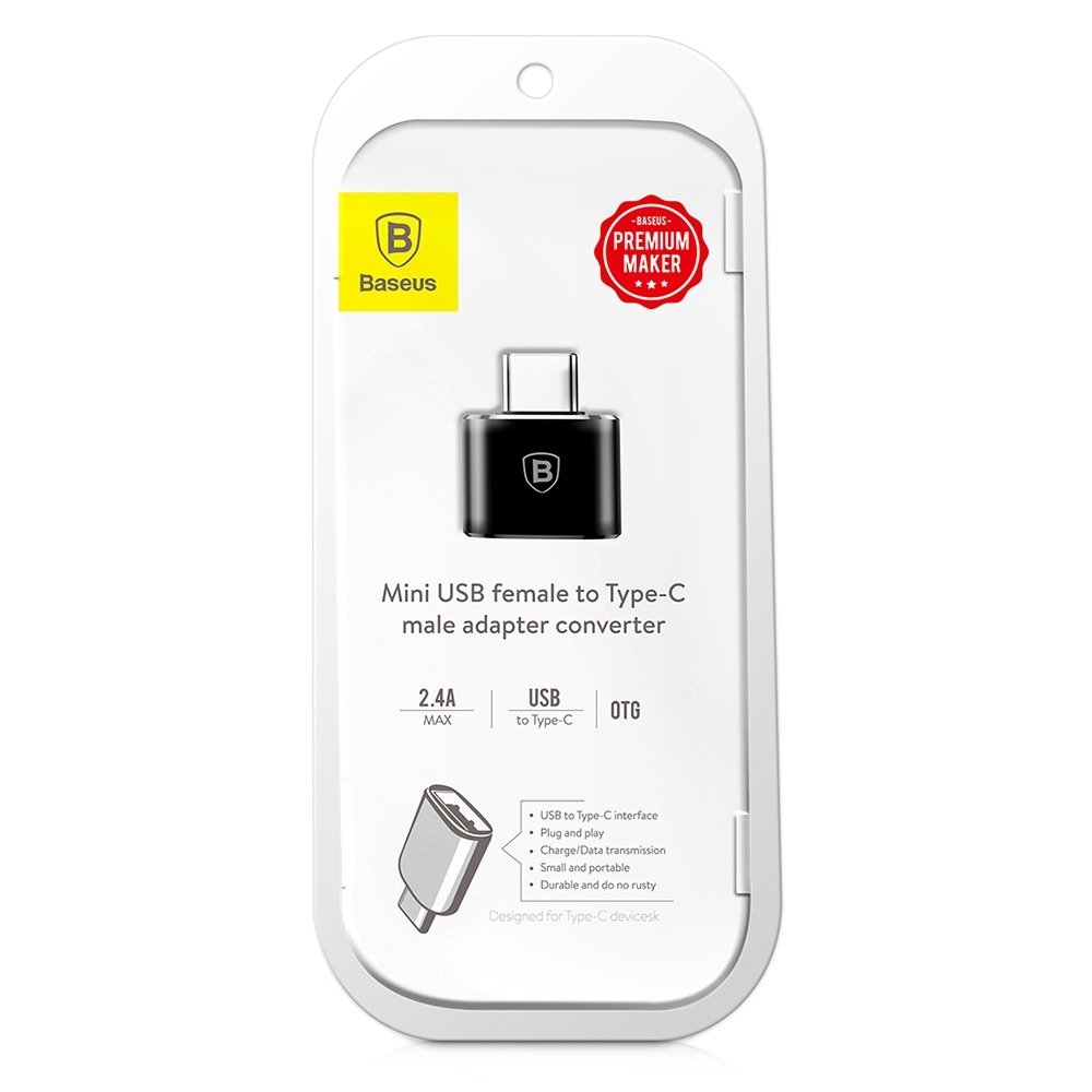 OTG Adapter USB-C - USB-A Baseus, Sort CATOTG-01